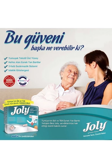 JOLY Yetişkin Hasta Bezi Bel Bantlı Medium Orta 120 Adet (4pk*30) - 4