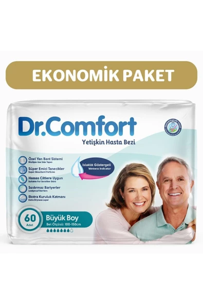 DR.COMFORT Yetişkin Bel Bantlı Hasta Bezi Large 60 Adet