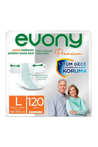 EVONY Premium Yetişkin Bezi Large 120 Adet
