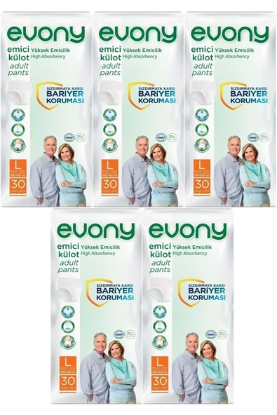 EVONY Hasta Bezi Yetişkin Emici Külot L-büyük Boy 150 Adet