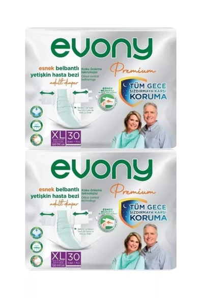 EVONY Premium Belbantlı Extra Large Xl Hasta Bezi 60 Adet