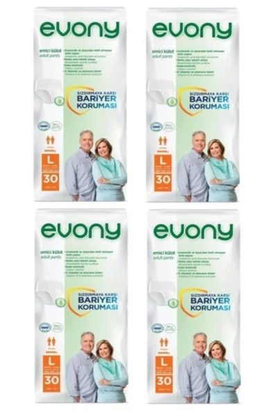 EVONY Külot Büyük Large 30'lu 4 Paket 120 Adet