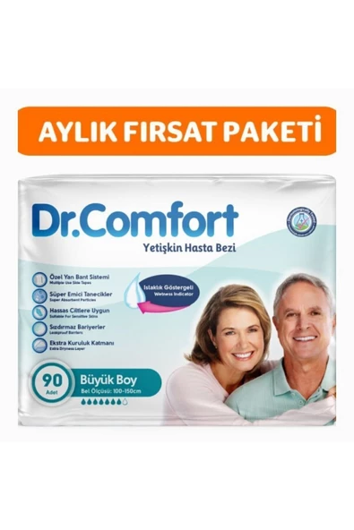 DR.COMFORT Yetişkin Bel Bantlı Hasta Bezi Large 90 Adet