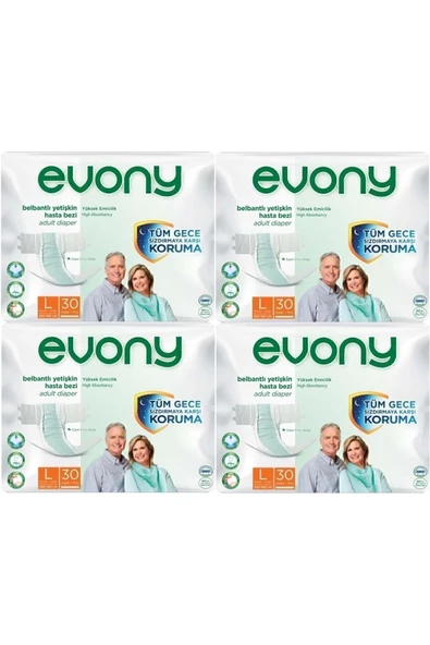 Evony Hasta Bezi Yetişkin Bel Bantlı Tekstil Yüzey L-Büyük Boy 120 Adet