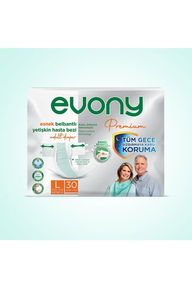 EVONY Premium Yetişkin Bezi Large 30 Adet