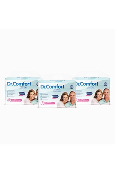DR.COMFORT Yetişkin Bel Bağlamalı Hasta Bezi Small 30'lu 3 Paket 90 Adet - 2