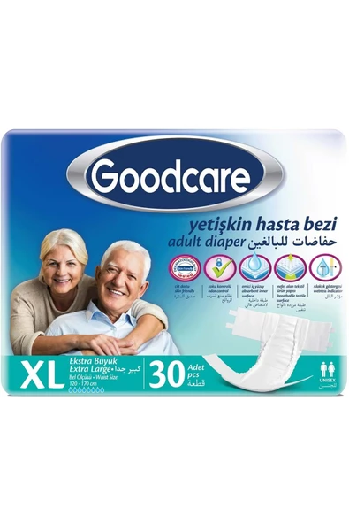 GOODCARE Hasta Bezi Yetişkin Bel Bantlı Tekstil Yüzey Xl Extra Large - Ekstra Büyük 30 Adet Tekli Pk