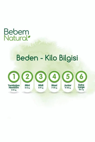 BEBEM NATURAL Bebek Bezi 1 Beden Yenidoğan Aylık Fırsat Paketi 200 Adet - 8
