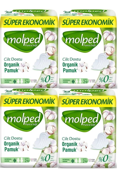 MOLPED Pure & Soft Normal Süper Ekonomik Ped 24 Lü X 4 Adet