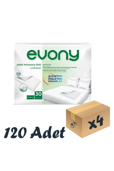 EVONY Yatak Koruyucu Örtü 60 X 90 Cm 30lu 4 Paket 120 Adet