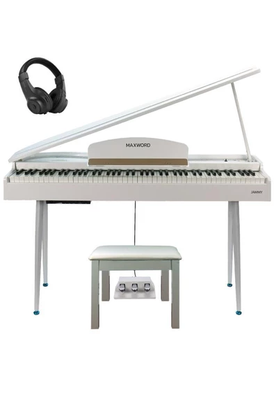 Maxword JAMMY Yüksek Kaliteli Hammer Action 88 Tuşlu Dijital Piyano (Beyaz) - 7