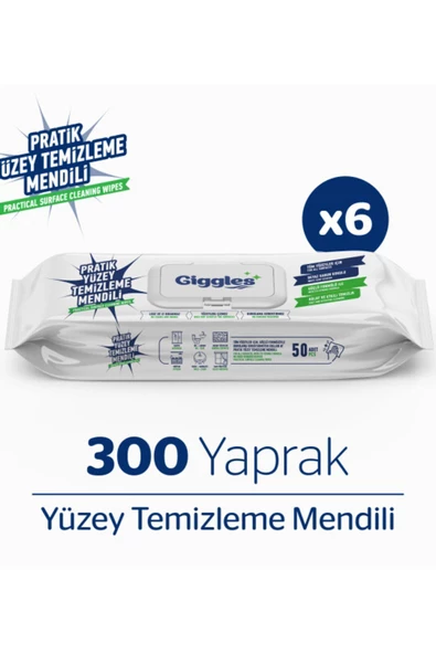 GİGGLES 300 Adet 1.Sınıf Pratik Yüzey Temizleme Havlu - Mendil