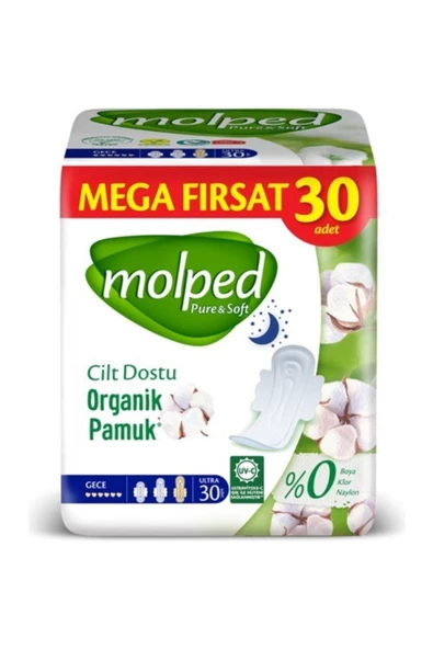 MOLPED Pure & Soft Mega Fırsat Gece Ultra 30'lu 2 Paket