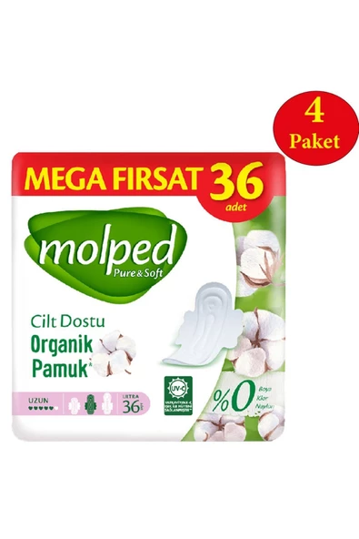 MOLPED Pure Soft Hijyenik Ped Uzun Mega Fırsat 144 Adet