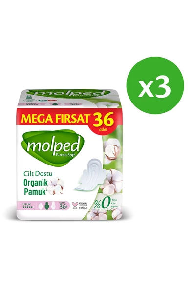 MOLPED Pure Soft Mega Fırsat Uzun Ultra 36 Lı X 3 Adet - 2