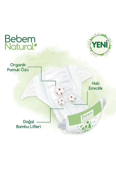 BEBEM NATURAL Bebek Bezi 1 Beden Yenidoğan Aylık Fırsat Paketi 200 Adet - 3