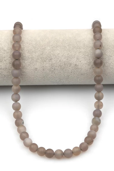 Gri Mat Akik Doğaltaş Dizi 8 mm Küre Kesim - Resim 2