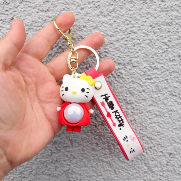 Hello Kitty Işıklı Anahtarlık 1 Adet - 3