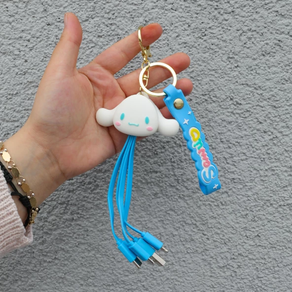 Sanrio Karakterler Silikon Anahtralık Şarj Kablosu - 2