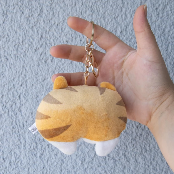 Sevimli Peluş Kedi Poposu Anahtarlık Çanta Süsü - 4