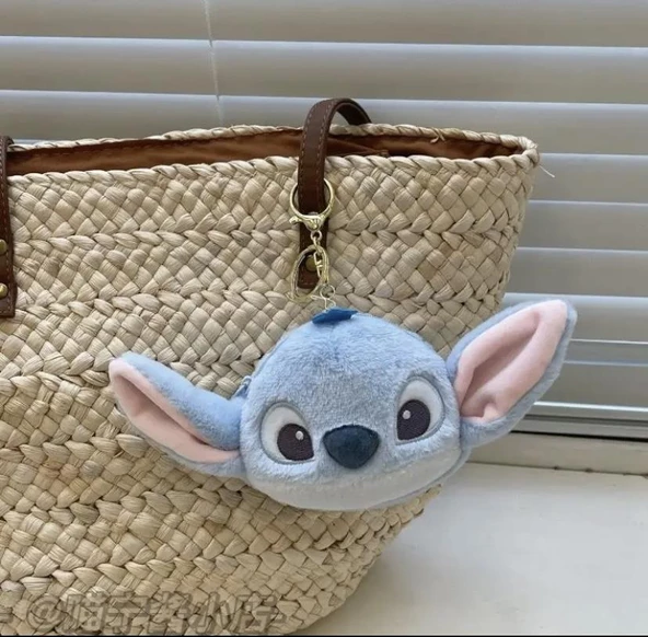 Sevimli Stitch Peluş Anahtarlık Cüzdan Mavi