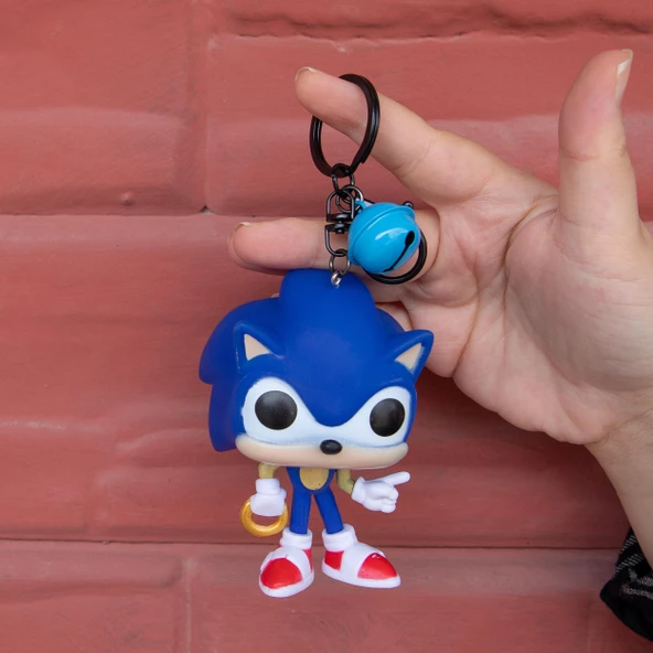 Yeni POP süper SONIC  Figür  Anahtarlık  Mavi - 1