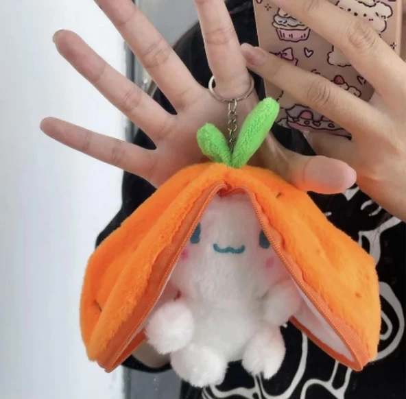 Meyve Kaplamalı Fermuarlı Cinnamaroll Peluş Anahtarlık - Resim 4