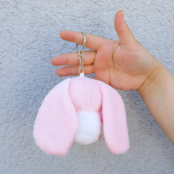 Sevimli Tavşan Peluş Anahtarlık Çanta  Süsü - Resim 8