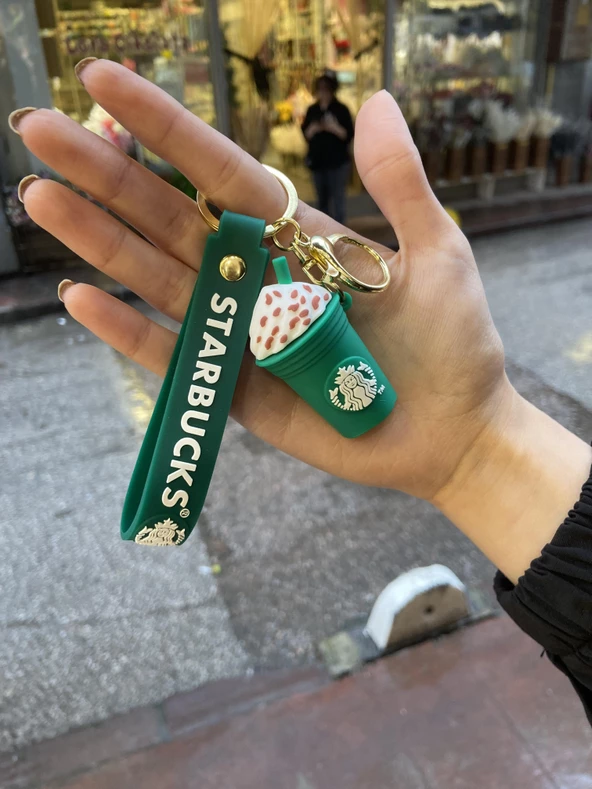 Sevimli   Kahve Bardağı Silikon Anahtarlık  Çanta Süsü 1 ADET - Resim 2