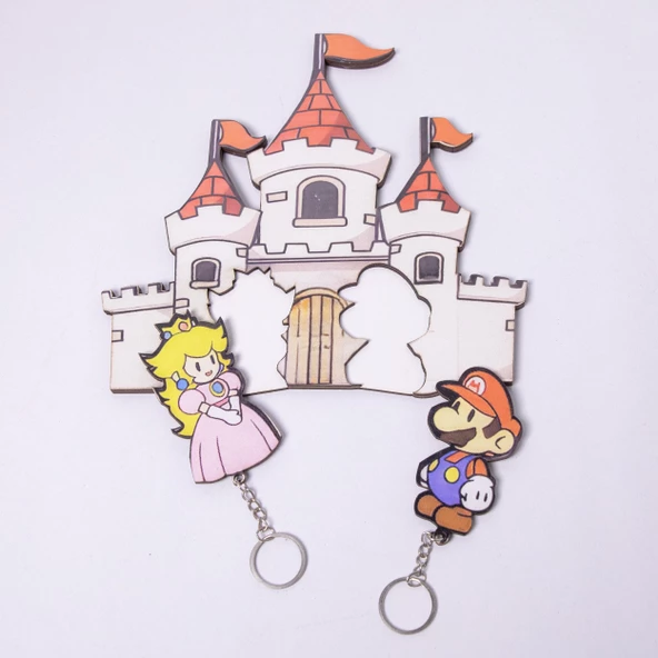 Super Mario Bros Anahtarlık  Çift Seti - Anahtar Askısı - Resim 2