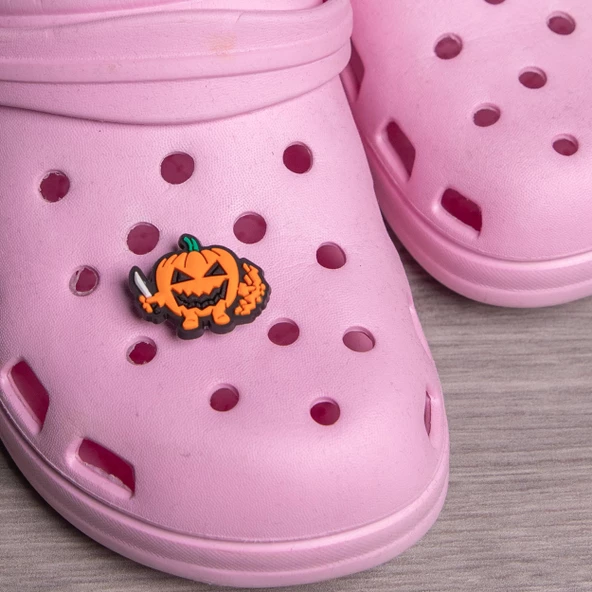 Halloween Bal Kabağı Temalı  Jibbitz Terlik Süsü