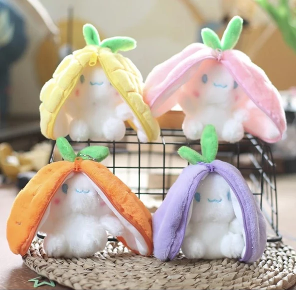 Meyve Kaplamalı Fermuarlı Cinnamaroll Peluş Anahtarlık - Resim 2