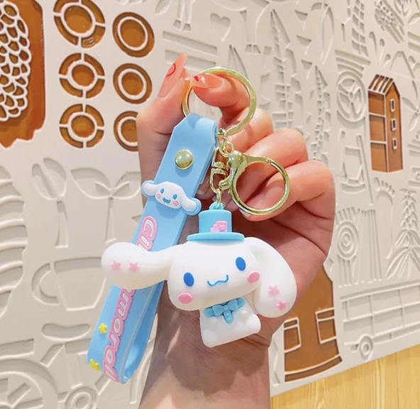 Cinnamaroll Tasarımlı Silikon Anahtarlık Çanta  Süsü 1 ADET - 1