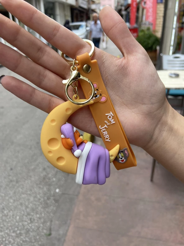 Pijamalı Uyuyan Tom&Jerry Anahtarlık Çanta Süsü Jerry - Resim 3