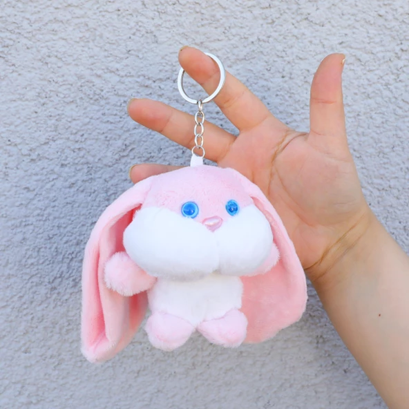Sevimli Tavşan Peluş Anahtarlık Çanta  Süsü - Resim 6