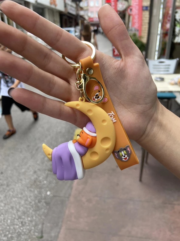 Pijamalı Uyuyan Tom&Jerry Anahtarlık Çanta Süsü Jerry - Resim 4