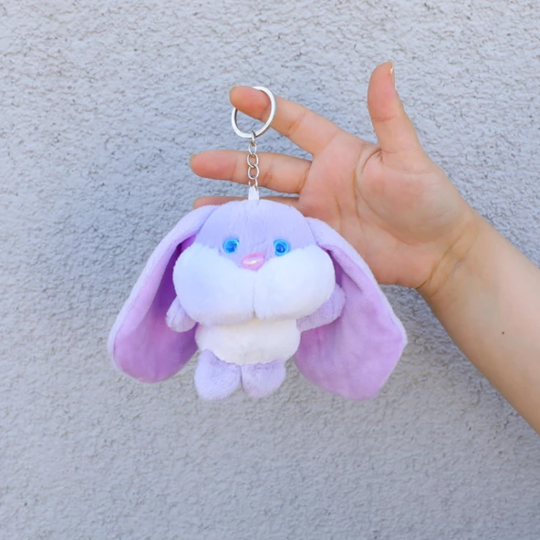 Sevimli Tavşan Peluş Anahtarlık Çanta  Süsü - Resim 3