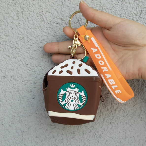 Kahverengi Starbucks  Silikon Bozuk Para Cüzdanı