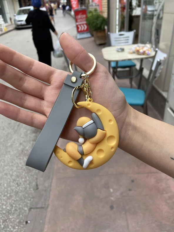 Pijamalı Uyuyan Tom&Jerry Anahtarlık Çanta Süsü Tom - Resim 2