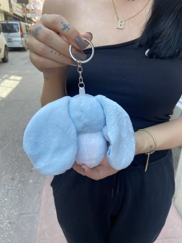 Sevimli Tavşan Peluş Anahtarlık Çanta  Süsü - Resim 2