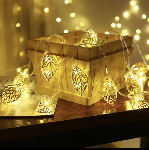 3D Altın Yaprak Led Işık Gold - 2
