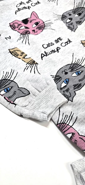Kedili Kız Bebek Pijama Takım - 5