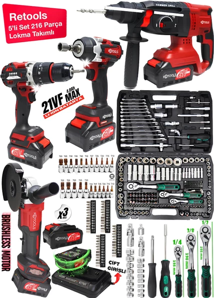 RETOOLS 216 PARÇA LOKMA SETİ + 4'LÜ SET