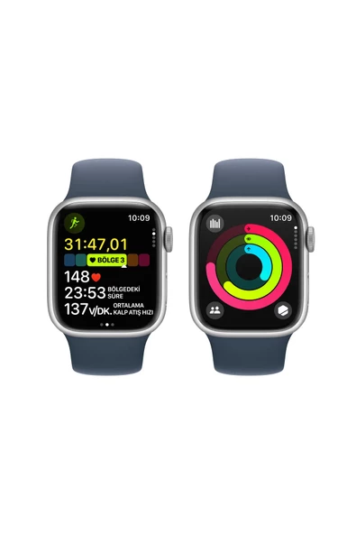 Watch Series 9 GPS 41mm Gümüş Alüminyum Kasa ve Fırtına Mavisi Spor Kordon - S/M - 8