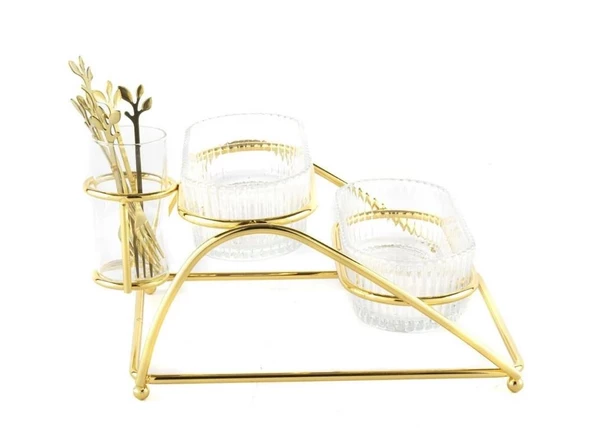 Mikasa Moor Gold 2 Katlı Metal Cam Servis 27x20x14cm P350.824183 - 2