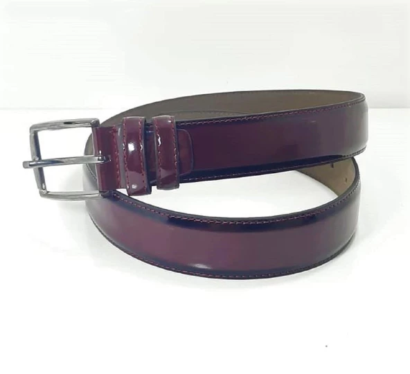 Fiyra 3093 Lacivert Rugan Üst Sınıf Hakiki Deri 3,5cm Erkek Kemer - 6