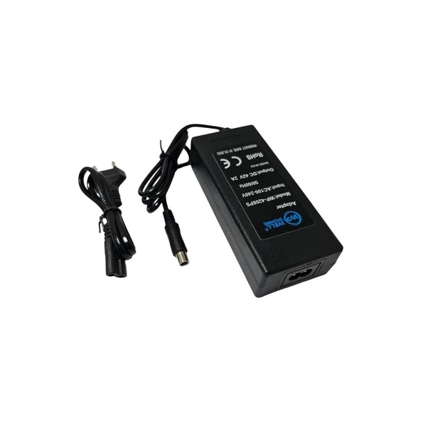 Well Power Wellpower 42VOLT 2AMPER 8mm Scooter Hoverboard Şarj Adaptörü - 2