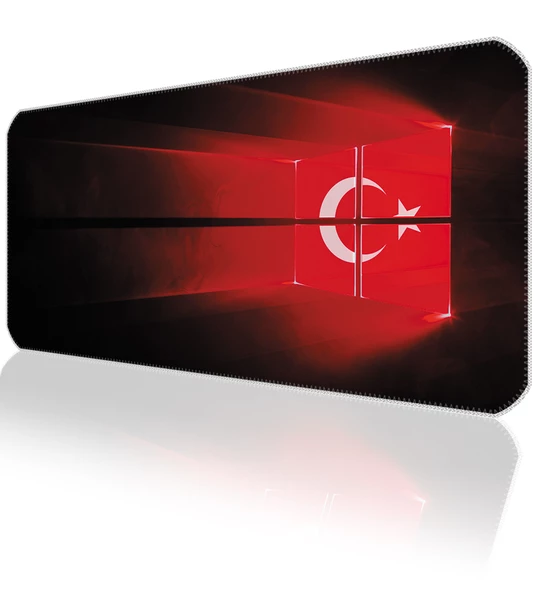 90x40 Türk Bayrağı XXL Büyük Boy ilyuka MP019040 Büyük Boy Gaming Mousepad 90x40cm