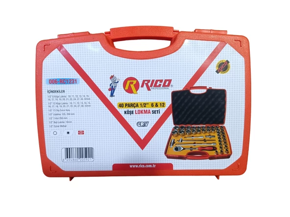 Rico RC1231 Köşe Lokma Takımı 40 Parça 1/2'' 6 ve 12 Köşe - 3