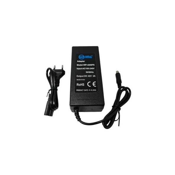 Well Power Wellpower 42VOLT 2AMPER 8mm Scooter Hoverboard Şarj Adaptörü - 3